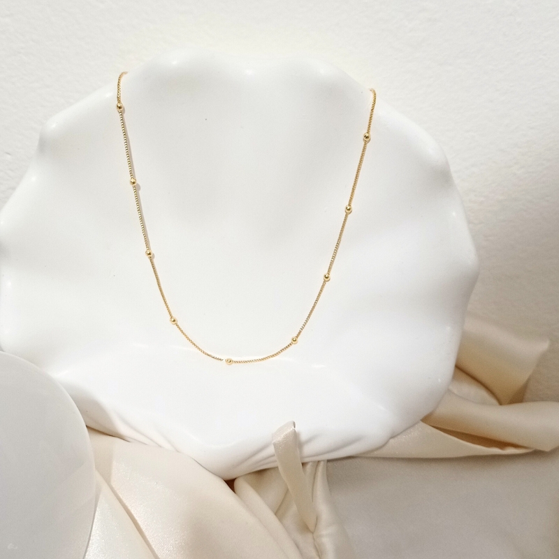 Colar Bolinhas Lucy Banho Ouro 18k
