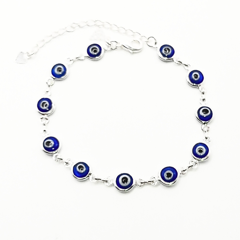 Pulseira Kira Olho Grego Banho Ródio