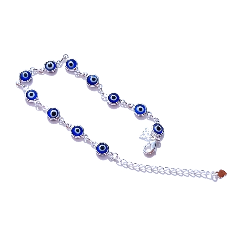 Pulseira Kira Olho Grego Banho Ródio