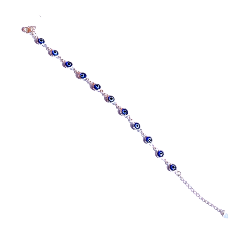 Pulseira Kira Olho Grego Banho Ródio