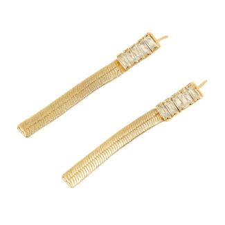 Brinco Zoe Riviera Zircônias Banho Ouro 18K