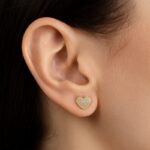 Brinco Lyra Coração Micro Zircônias Banho Ouro 18K