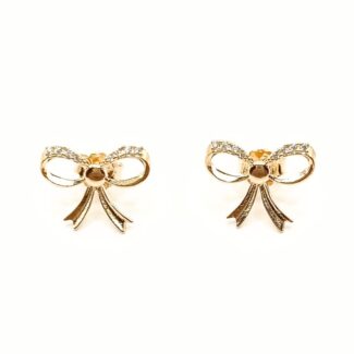 Brinco Any Laço com Micro Zircônias Banho Ouro 18K