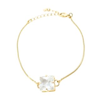 Pulseira Isis Zircônia Quadrada Banho Ouro18K