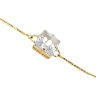 Pulseira Isis Zircônia Quadrada Banho Ouro18K