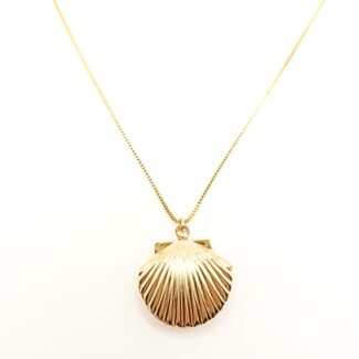 Chocker Concha Alba Banho Ouro 18K