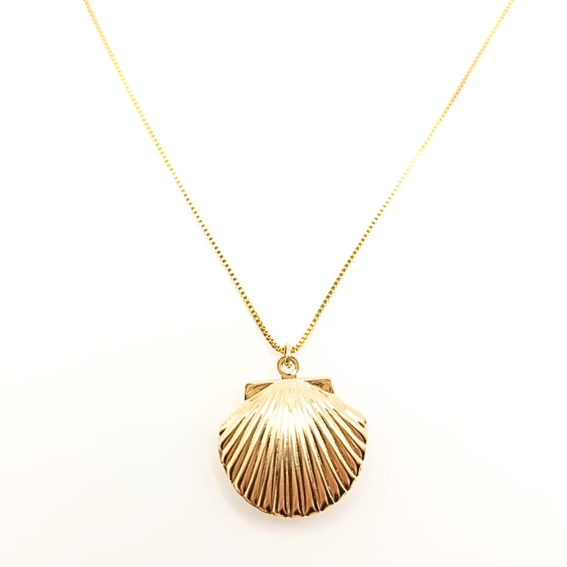 Chocker Concha Alba Banho Ouro 18K